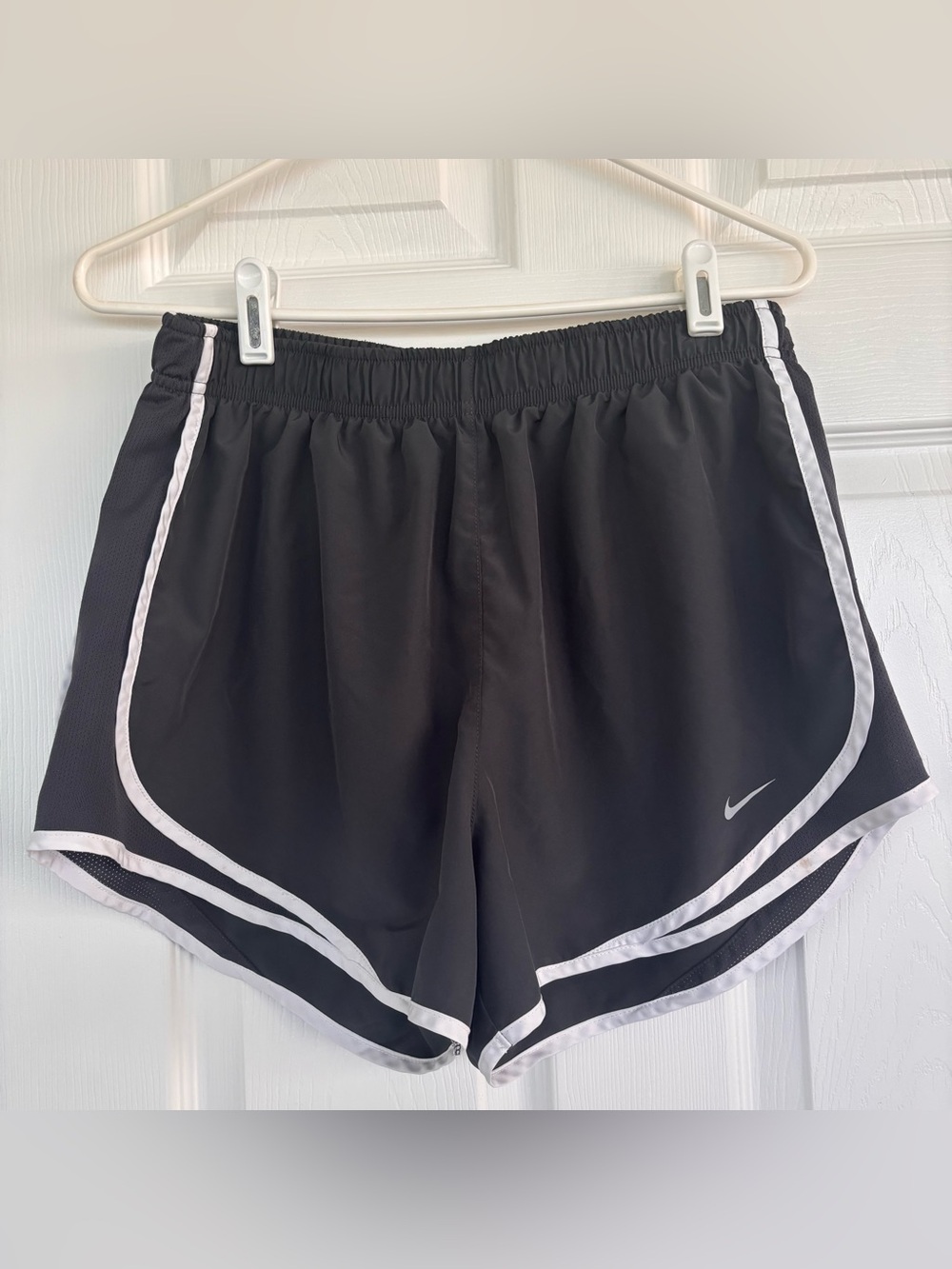 Nike Women's Black Athletic Shorts with White Trim